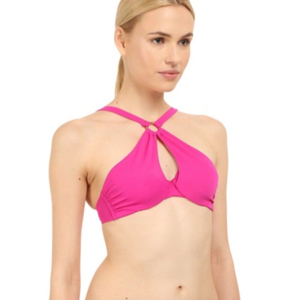 L’AGENT by AGENT PROVOCATEUR Adrina Underwire Cut Out Bikini Top in Pink - Picture 3 of 6